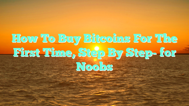 How To Buy Bitcoins For The First Time, Step By Step- for Noobs