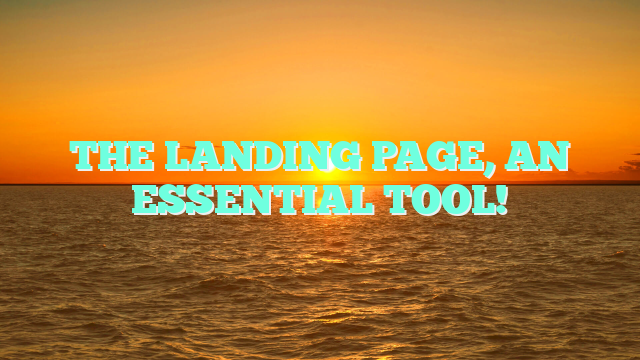 THE LANDING PAGE, AN ESSENTIAL TOOL!