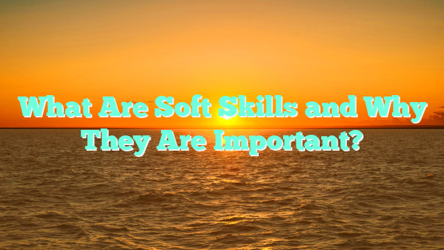 What Are Soft Skills and Why They Are Important?