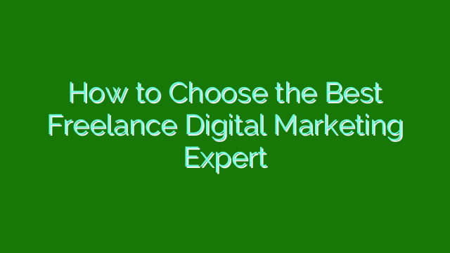 How to Choose the Best Freelance Digital Marketing Expert